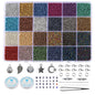 Transparent Seed Glass Beads 2mm 24 Vibrant Colors Glossy Finish 5