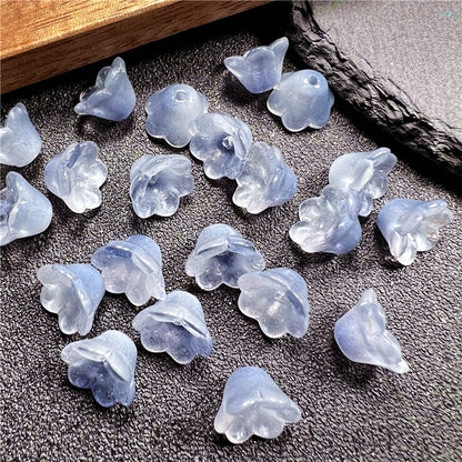 Czech Glass Beads Flower 12mm Iridescent Crystal Clear 50pcs 19