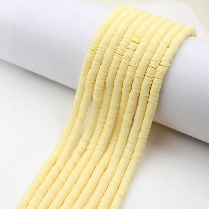 Flat Clay Beads 6mm Solid Color Polymer Spacer Beads 10strands 20