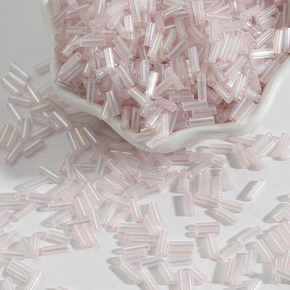 Plating Bugle Glass Beads 7mm Vibrant Polished Colors 1800pcs 10