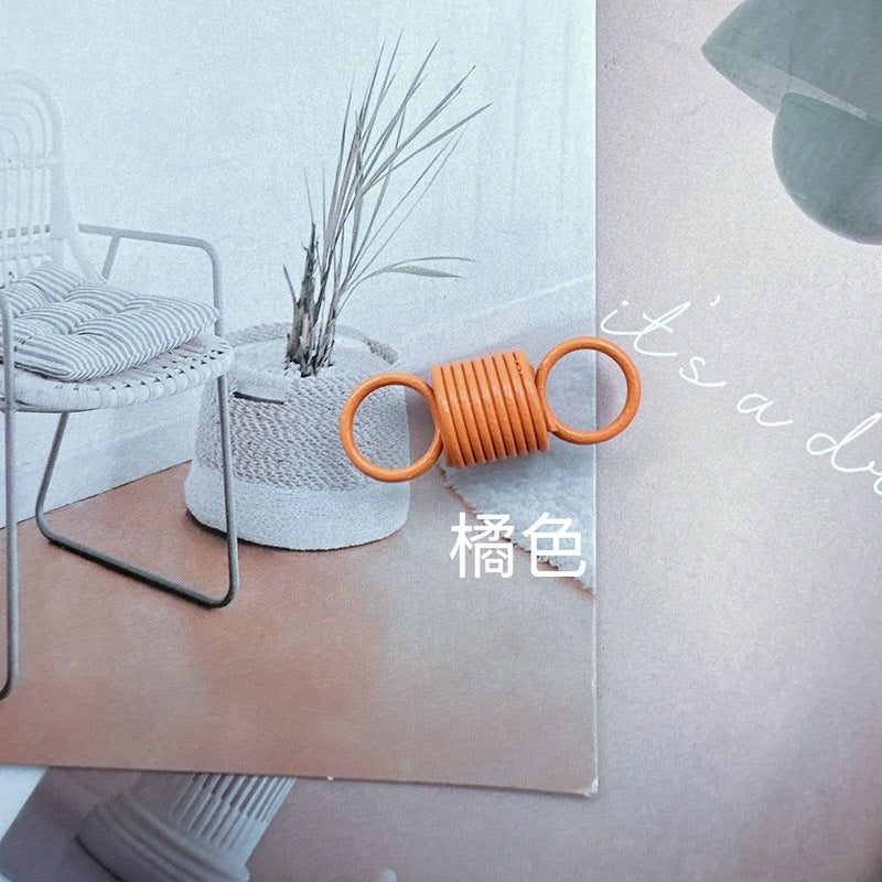 Alloy Spring Beading Stopper Keychain Hardware Colorful 29mm 30pcs 9