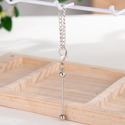 Beadable Keychain Mini Metal Bar Colorful Pendant 8 Centimeters 8