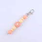 Silicone Beaded Bracelet Daisy Keychain Pastel Floral Design 7