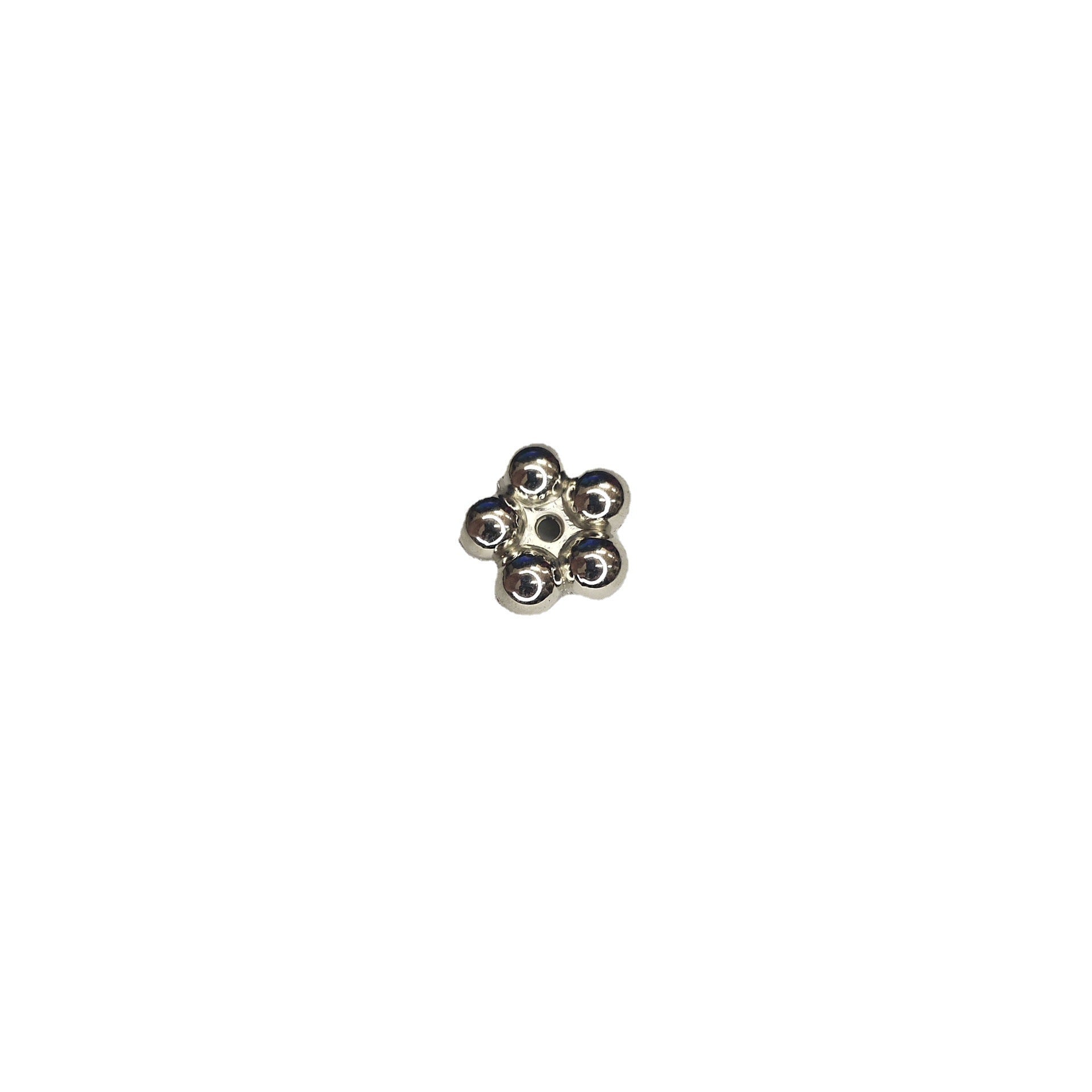 Silver Five Petal Flower Acrylic Beads 19mm CCB Plastic Spacer 100pcs 5