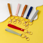 PU Leather Wristlet Keychain with Golden Clasp Multiple Colors 4
