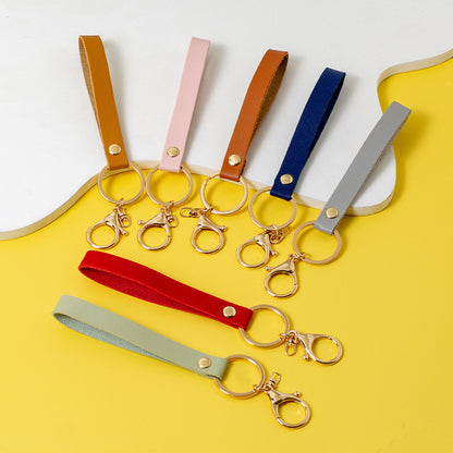 PU Leather Wristlet Keychain with Golden Clasp Multiple Colors 4