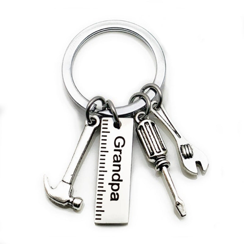 Stainless Steel Hammer Tool Dad Keychain Father's Day Gift 3