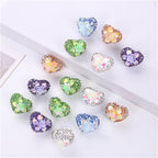 Rhinestone Heart Clay Beads 23mm Peach Blossoming Rose 10pcs 2