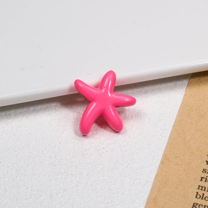 Irregular Starfish Acrylic Beads 21mm Glossy Mixed Colors 50pcs 4
