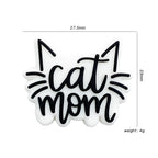 Silicone Focal Beads Cat Mother Bold Lettering Whiskers 10pcs