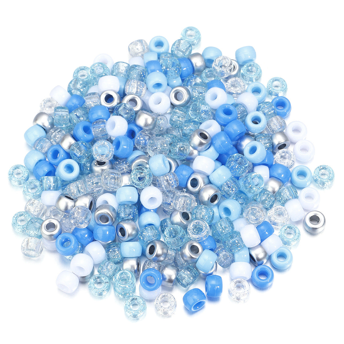 Festival Theme Pony Beads 9mm Acrylic Assorted Colors 200pcs 10