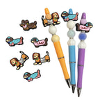 Silicone Focal Beads Cartoon Animal Spring Dog Smiling Faces 20pcs 5