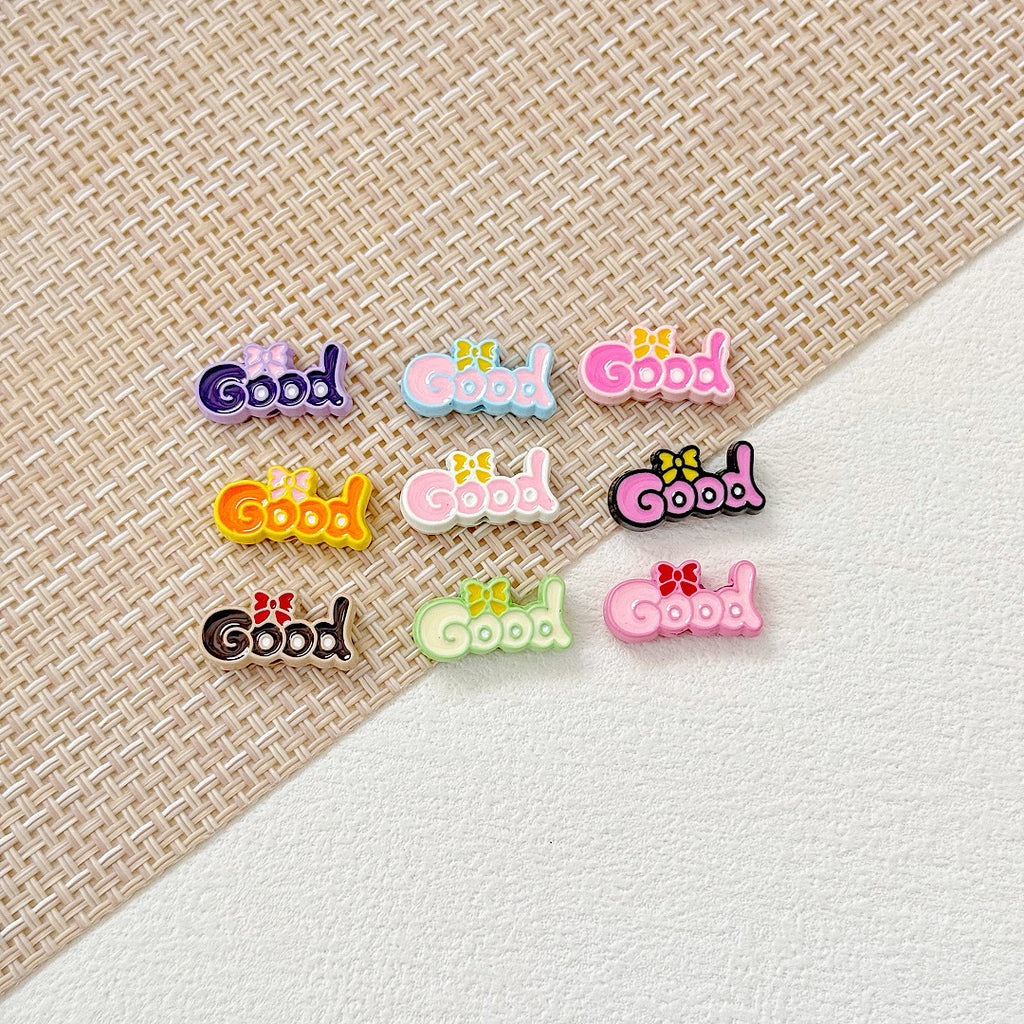 Baking Painted Good Sign and Teacup Bear Metal Beads 17mm 10pcs 12