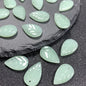 Czech Glass Beads Leaf 18mm Imitation Jade Translucent Green 50pcs 3