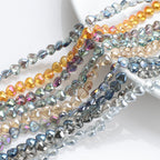 Electroplated Heart Glass Beads 8mm Transparent Mixed Colors 50pcs