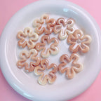 Gradient Hollow Flower Acrylic Beads 32mm Cream Two-Color 5pcs 3
