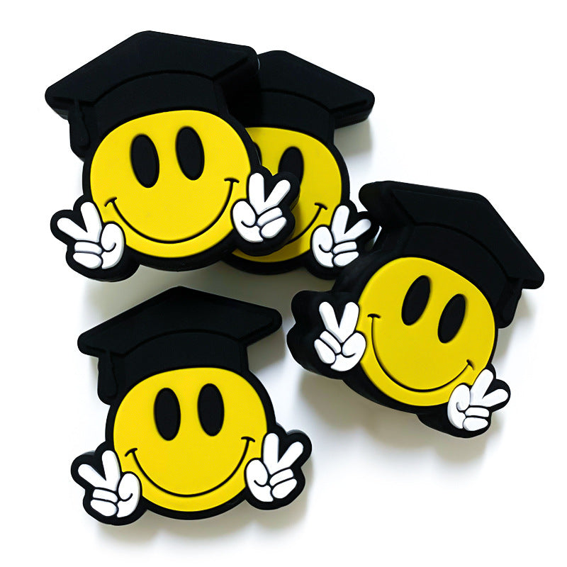 Silicone Focal Beads Smiling Doctor Hat Peace Sign Hands 20pcs 3
