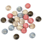 Gilded Striped Acrylic Beads 16mm Pastel Mixed Colors 50pcs 5