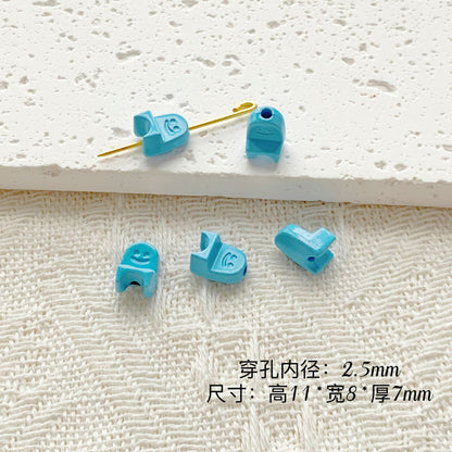 Chair and Jigsaw Metal Beads Painted Colorful Glossy 20pcs 18