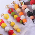 Cartoon Fruit Silicone Bead Keychain Fun Vibrant Colors 2