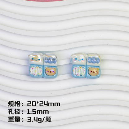 Sanrio Series 4-Roll Bread Resin Beads Glossy Pastel 20pcs 11