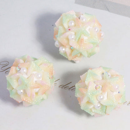 Embellished Bubblegum Beads 20mm Gradient Star Cluster Pastel 10pcs 9