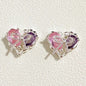 Brass Heart Metal Beads 12x10mm Zirconia Embeded Bow 5pcs 8