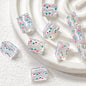Lampwork Prism Glass Beads 12mm Hand Painted Dopamine Polka Dotted 5pcs 6