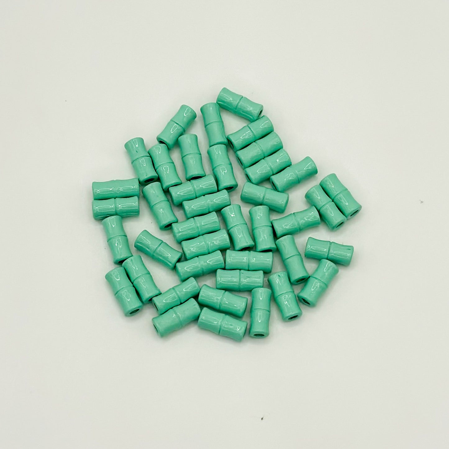 Bamboo Tube Metal Beads 3x8mm Baking Painted Alloy 40pcs 14