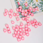 Heart Clay Beads 9mm Gradient Pink White Polymer 100pcs 4