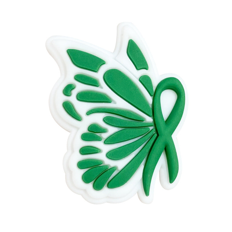 Silicone Focal Beads Butterfly Bow Tie Colorful Pattern 20pcs 8
