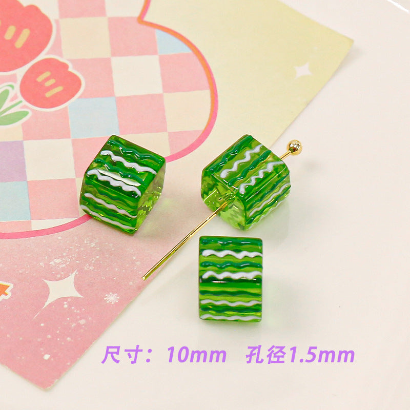 Lampwork Glass Beads Oval Cylindrical Hand Painted Christmas Theme 10pcs 5