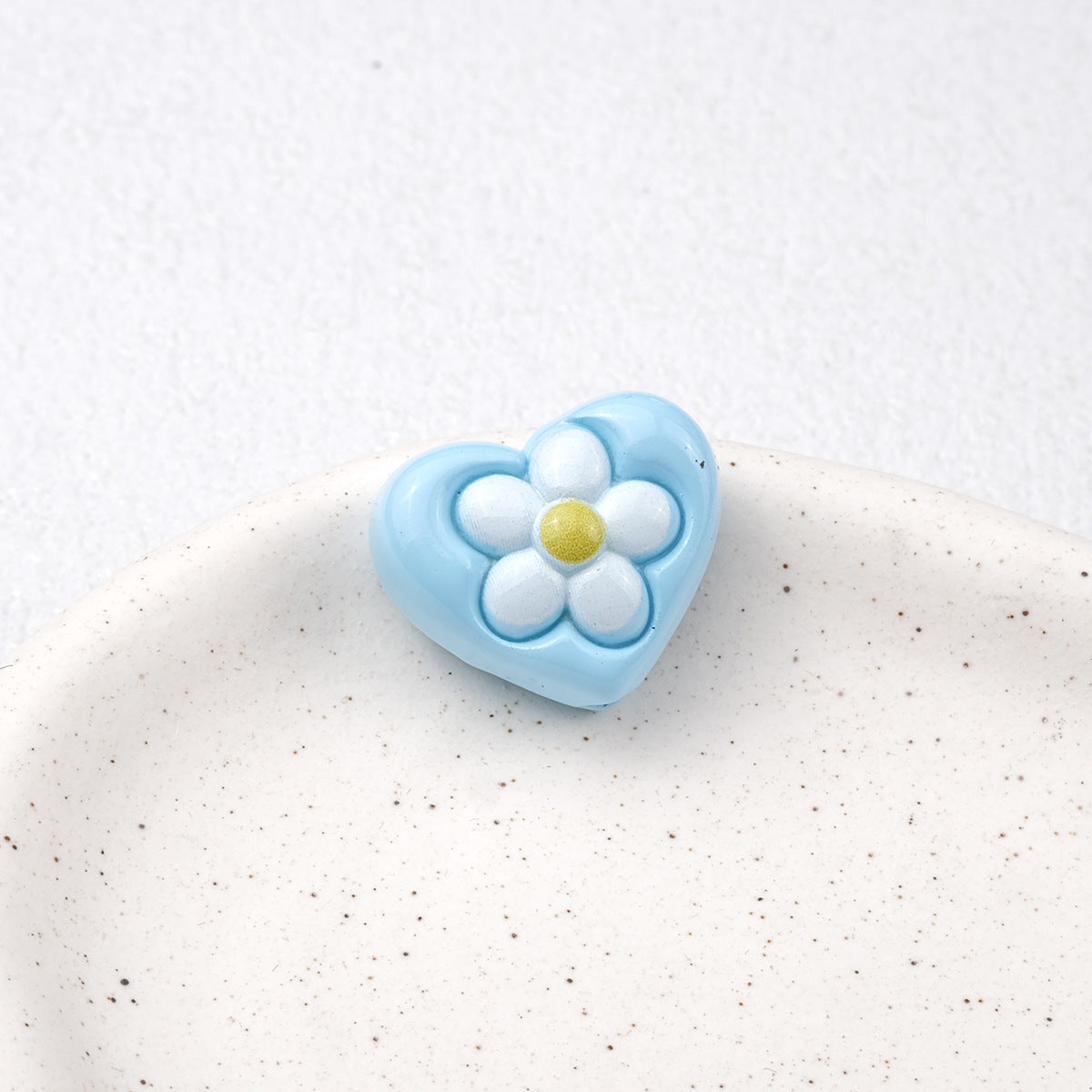 Floral Heart Acrylic Beads 21mm Colorful Mixed 50pcs 14