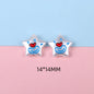 Hand Painted Cartoon Pattern Pearlized Acrylic Beads ABS Plastic 10pcs 18
