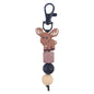 Cartoon Animal Silicone Bead Keychain Elk Yak Goat Design 6
