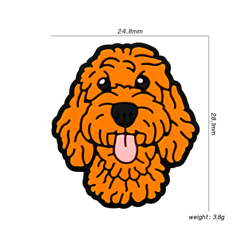 Silicone Focal Beads Teddy Dog Tongue Out Orange 20pcs 2