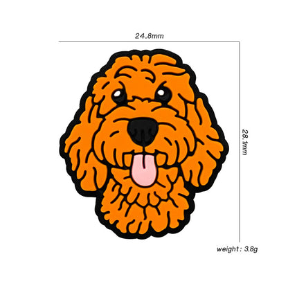 Silicone Focal Beads Teddy Dog Tongue Out Orange 20pcs 2