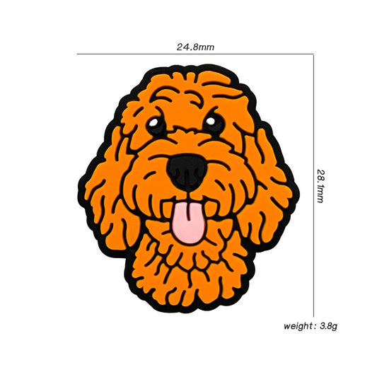 Silicone Focal Beads Teddy Dog Tongue Out Orange 20pcs 2