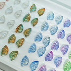 Iridescent Half Butterfly Wings Glass Beads 8x15mm 50pcs 2