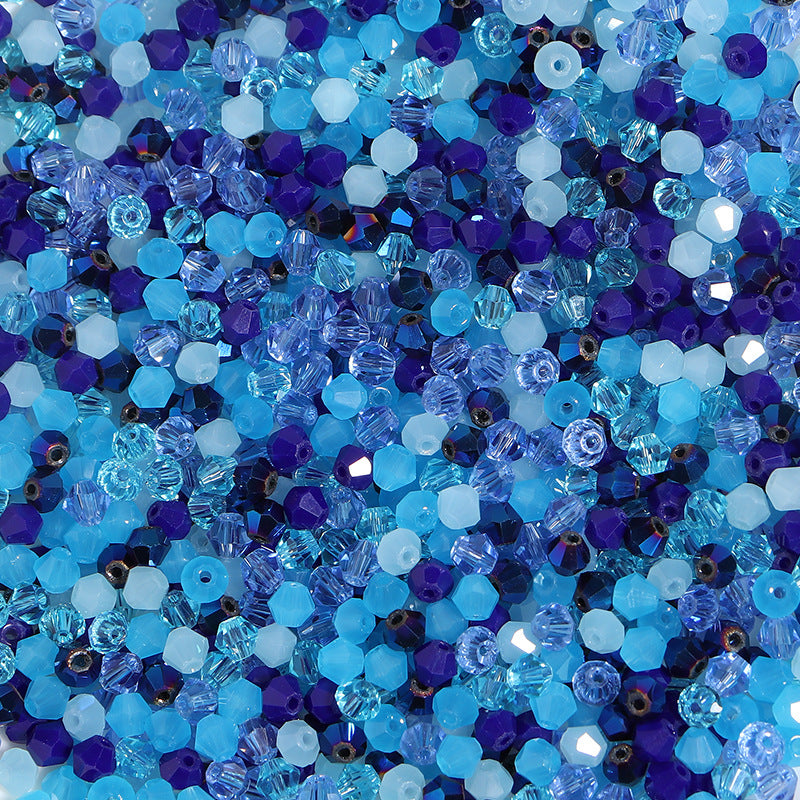 Seed Glass Beads 4mm Colored Transparent Faceted 200pcs 10