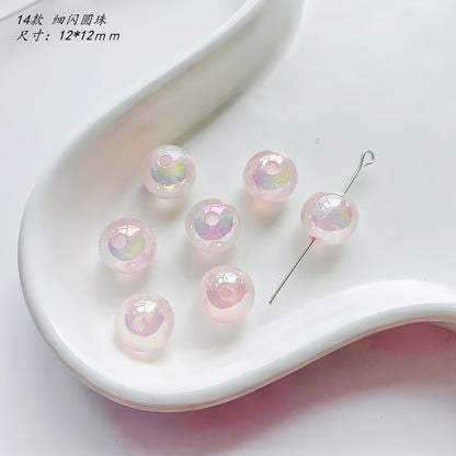 Pink Series Butterfly Flower Acrylic Beads Transparent 1pc 19