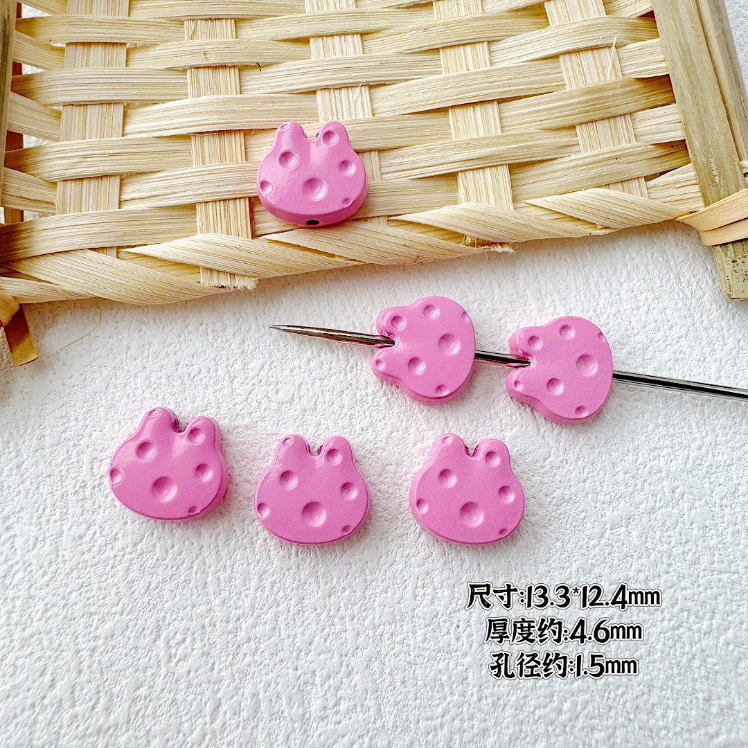 Baking Painted Cheese Animal Metal Beads Whimsical Pastel Colors 20pcs 30