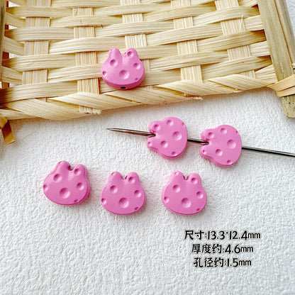 Baking Painted Cheese Animal Metal Beads Whimsical Pastel Colors 20pcs 30