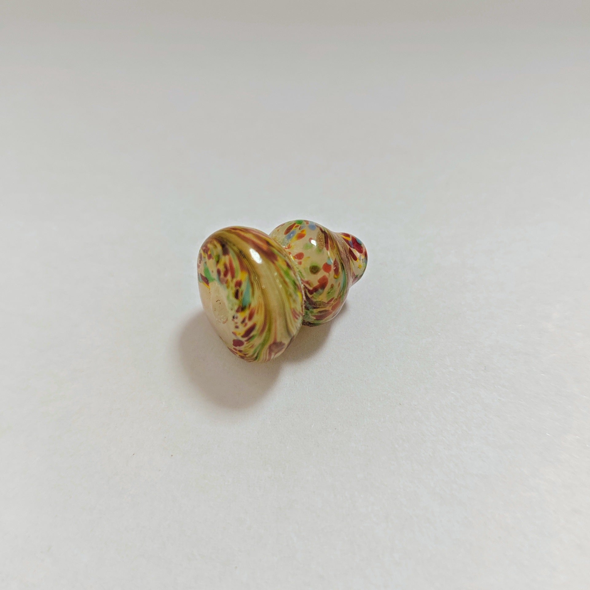 Vintage Lampwork Gourd Glass Beads 16x20mm Confetti Phoenix Tail 10pcs 2