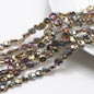 Electroplated Oblique Square Glass Beads 12mm Transparent Iridescent 20pcs 7