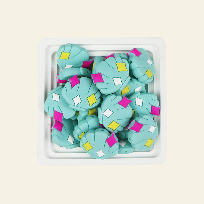 Silicone Focal Beads Macaron Colorful Shell Sparkle Accent 20pcs 11