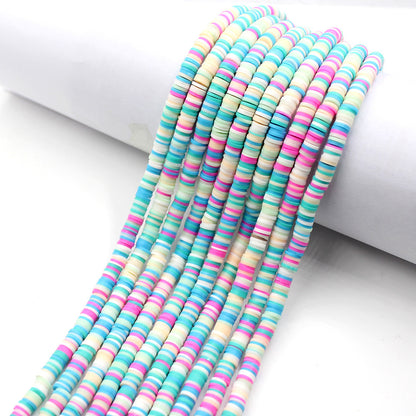 Flat Disc Clay Beads 6mm Colorful Matte Polymer 10strands 36