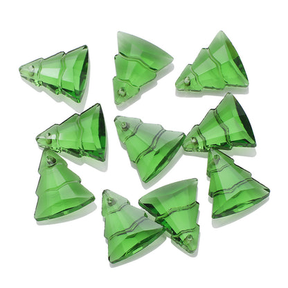 Electroplated Christmas Tree Glass Beads 13x15mm Iridescent 10pcs 6