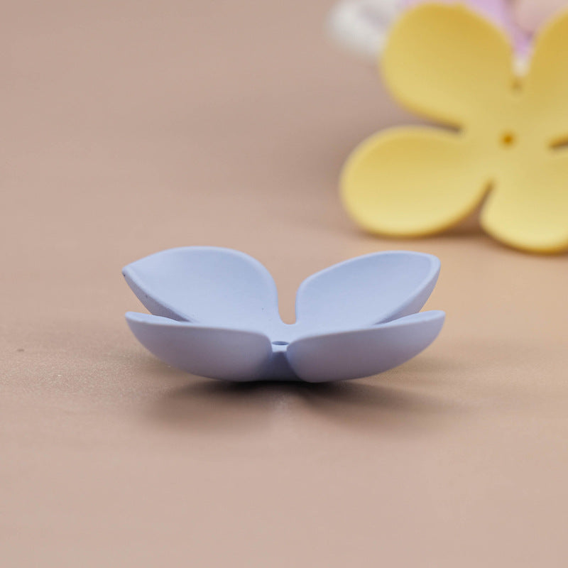 Rubberized Four-Petal Flower Acrylic Beads 41mm Matte Pastel 50pcs 4