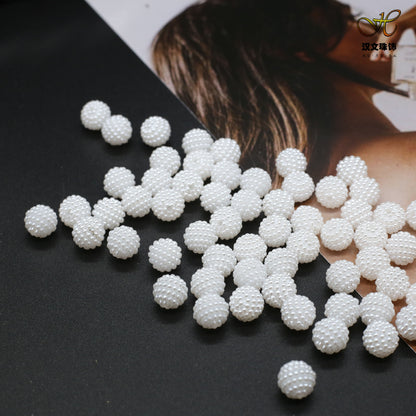 Opaque Bubblegum Beads 20mm Imitation Pearl Waxberry Textured 200pcs 4